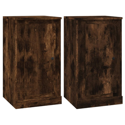 Credenze 2pz Rovere Fumo 37,5x35,5x67,5 cm in Legno Multistrato