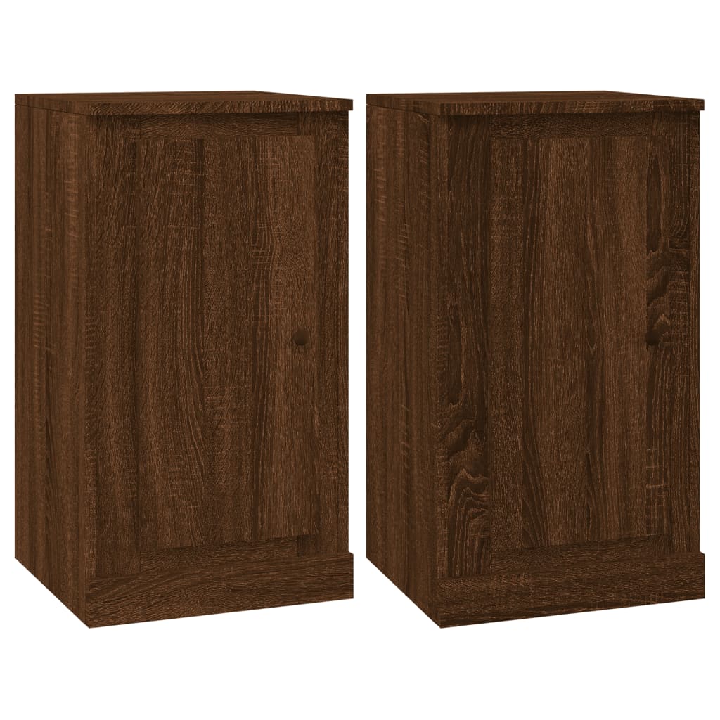 Credenze 2pz Rovere Marrone 37,5x35,5x67,5 cm Legno Multistrato