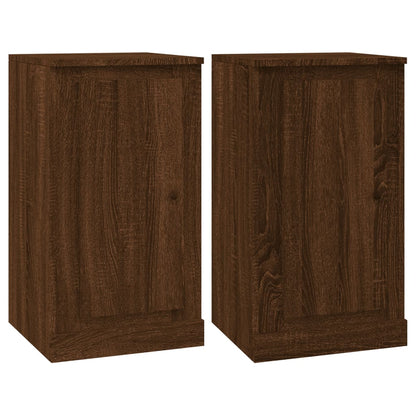 Credenze 2pz Rovere Marrone 37,5x35,5x67,5 cm Legno Multistrato