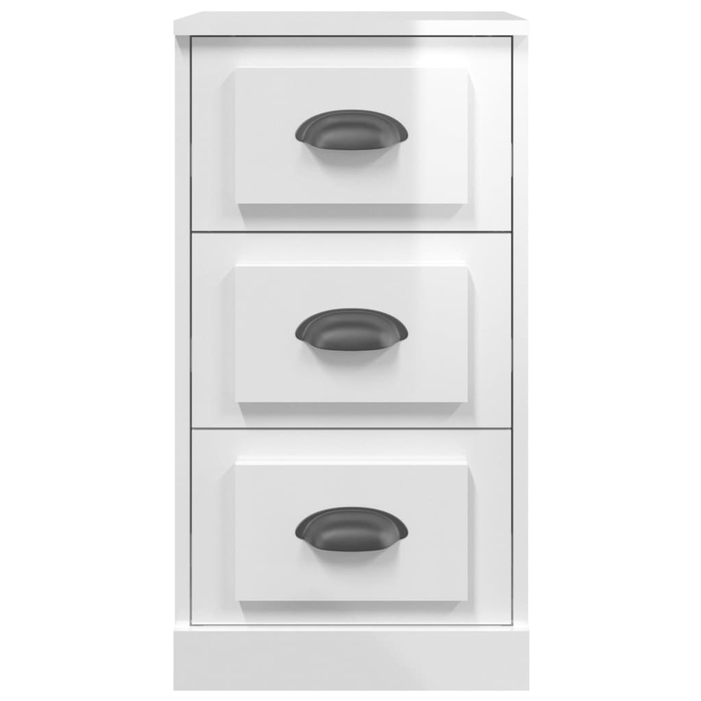 Credenza Bianco Lucido 36x35,5x67,5 cm in Legno Multistrato