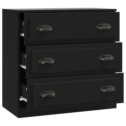 Credenza Nera 70x35,5x67,5 cm in Legno Multistrato