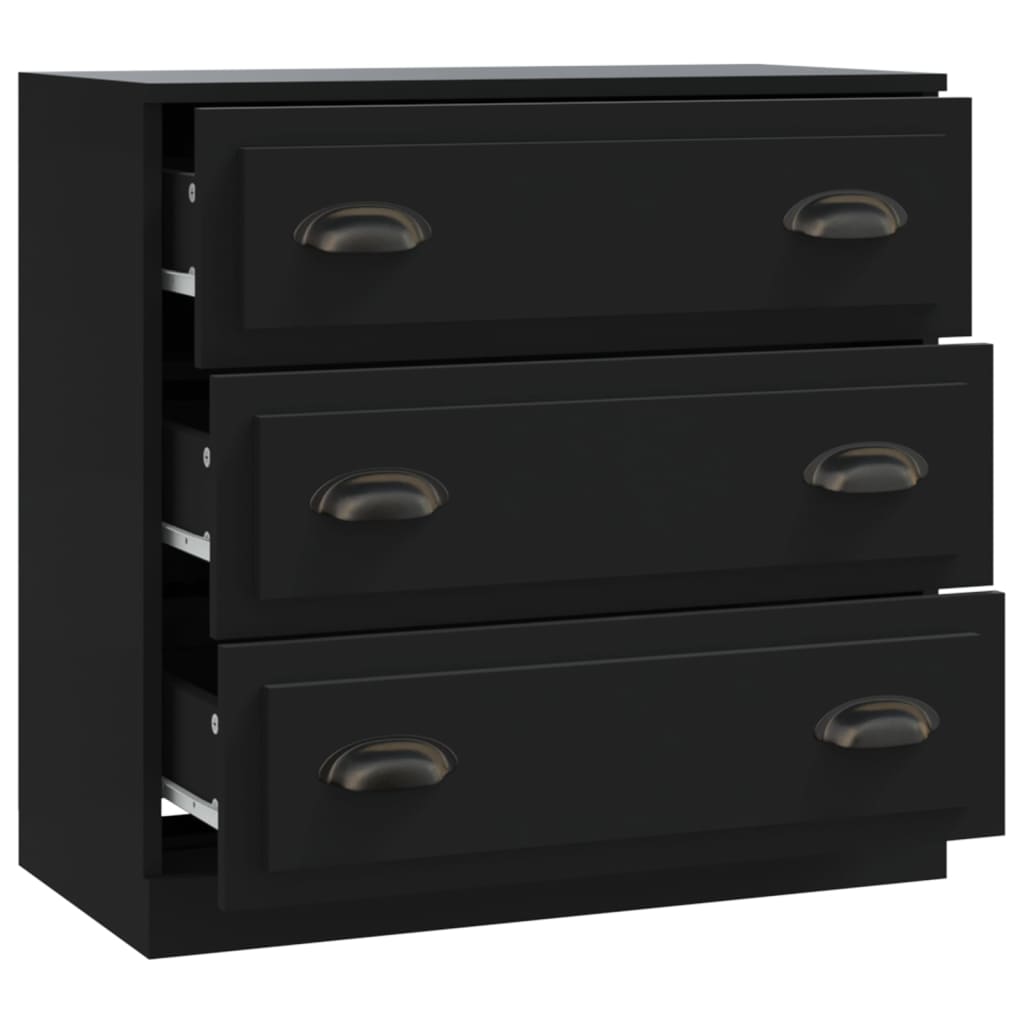 Credenza Nera 70x35,5x67,5 cm in Legno Multistrato