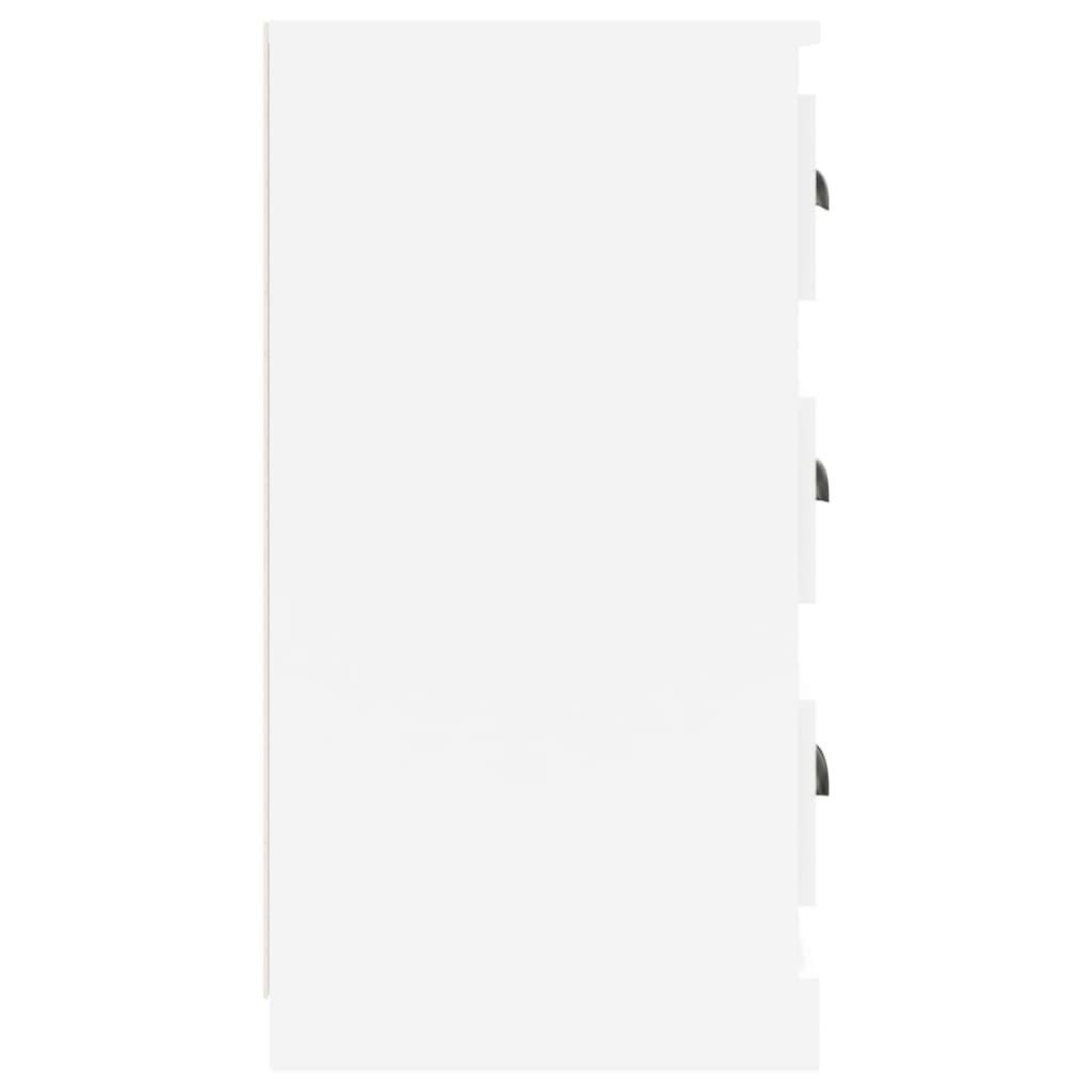 Credenza Bianco Lucido 70x35,5x67,5 cm in Legno Multistrato