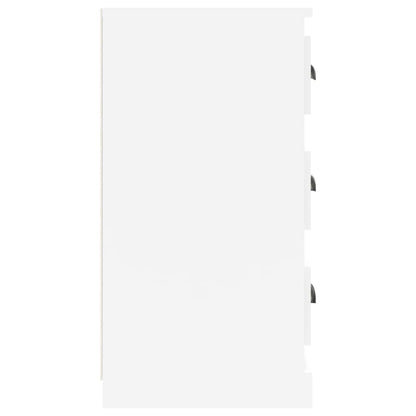 Credenza Bianco Lucido 70x35,5x67,5 cm in Legno Multistrato