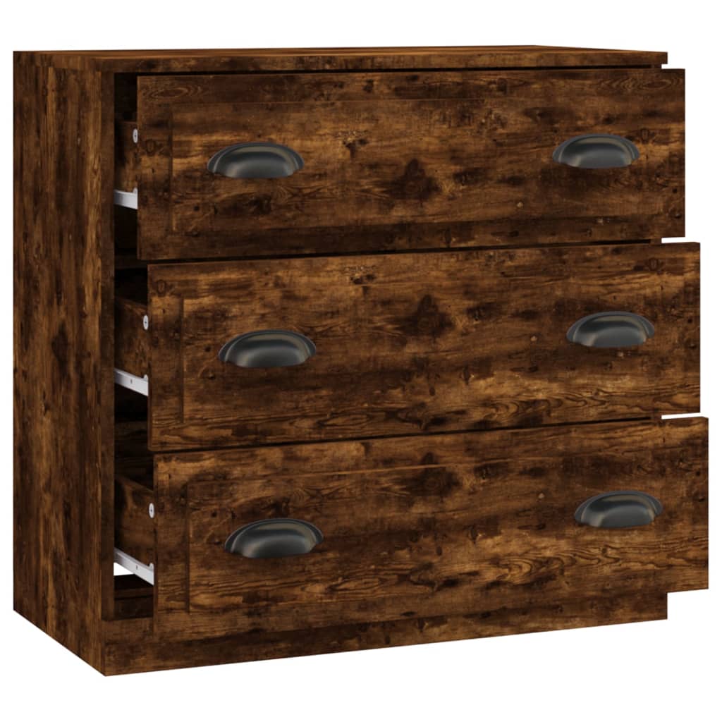 Credenza Rovere Fumo 70x35,5x67,5 cm in Legno Multistrato