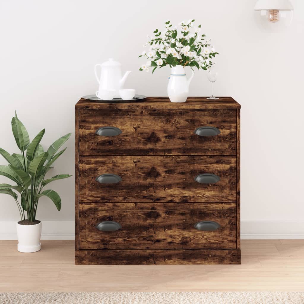 Credenza Rovere Fumo 70x35,5x67,5 cm in Legno Multistrato