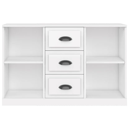 Credenza Bianco Lucido 104,5x35,5x67,5 cm in Legno Multistrato