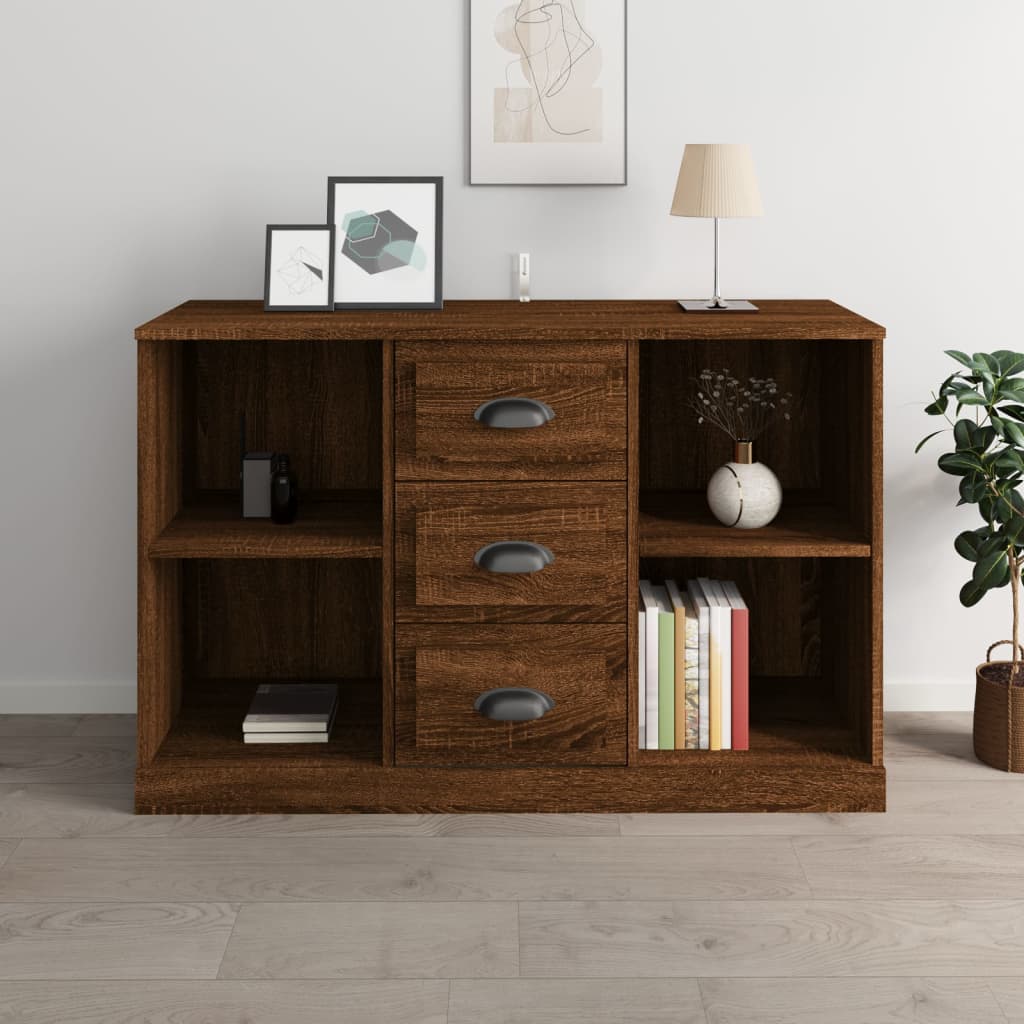 Credenza Rovere Marrone 104,5x35,5x67,5 cm in Legno Multistrato