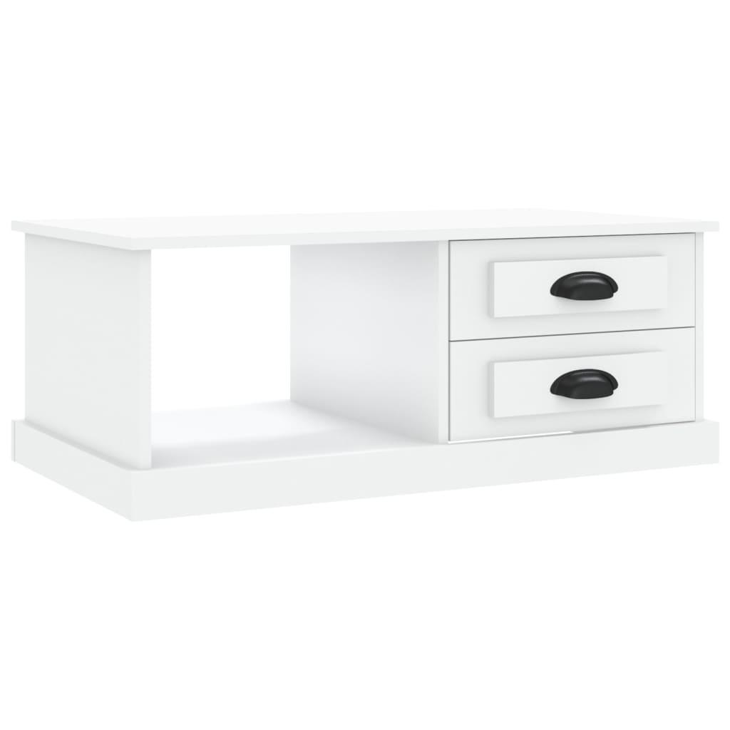 Tavolino da Salotto Bianco 90x50x35 cm in Legno Multistrato