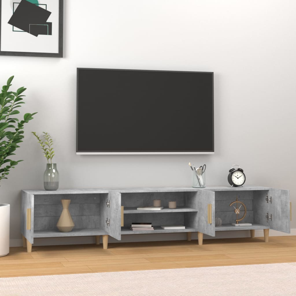Mobile Porta TV Grigio Cemento 180x31,5x40 cm Legno Multistrato