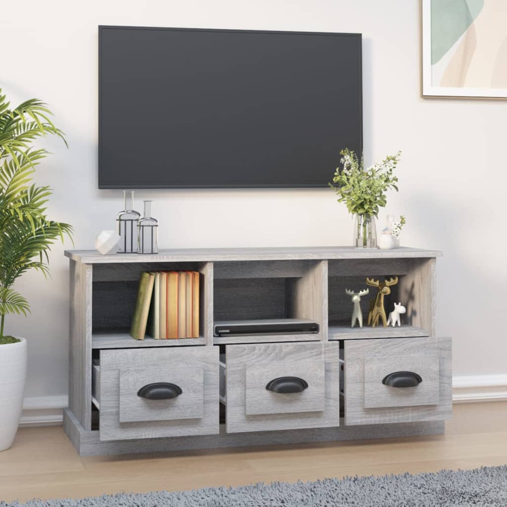 Mobile Porta TV Grigio Sonoma 100x35x50 cm in Legno Multistrato