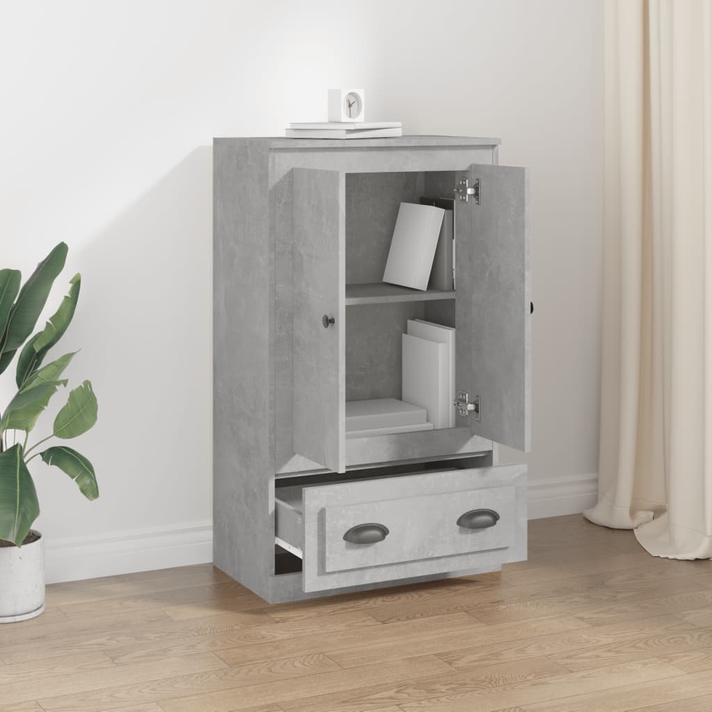 Credenza Grigio Cemento 60x35,5x103,5 cm in Legno Multistrato