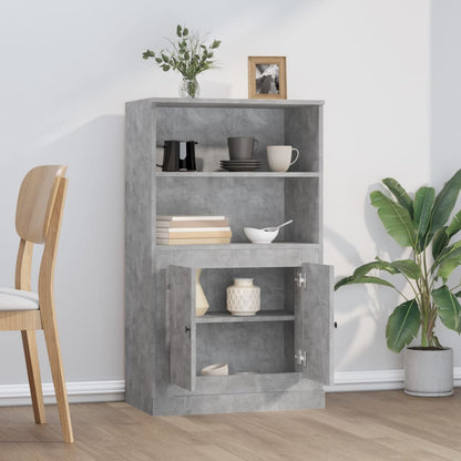 Credenza Grigio Cemento 60x35,5x103,5 cm in Legno Multistrato