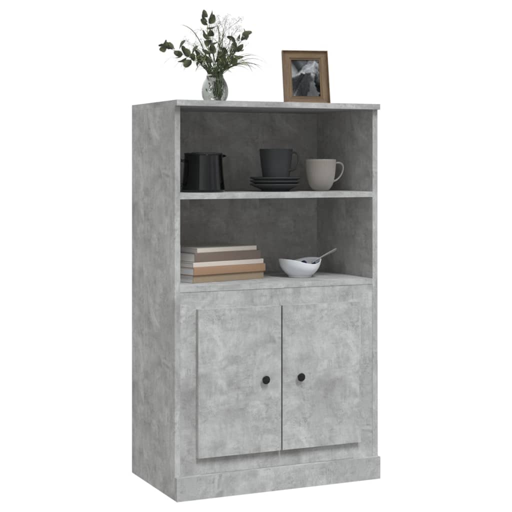 Credenza Grigio Cemento 60x35,5x103,5 cm in Legno Multistrato