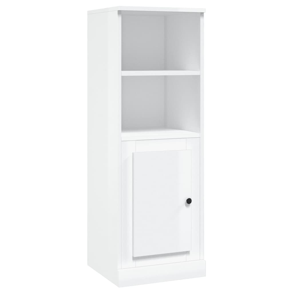 Credenza Bianco Lucido 36x35,5x103,5 cm in Legno Multistrato