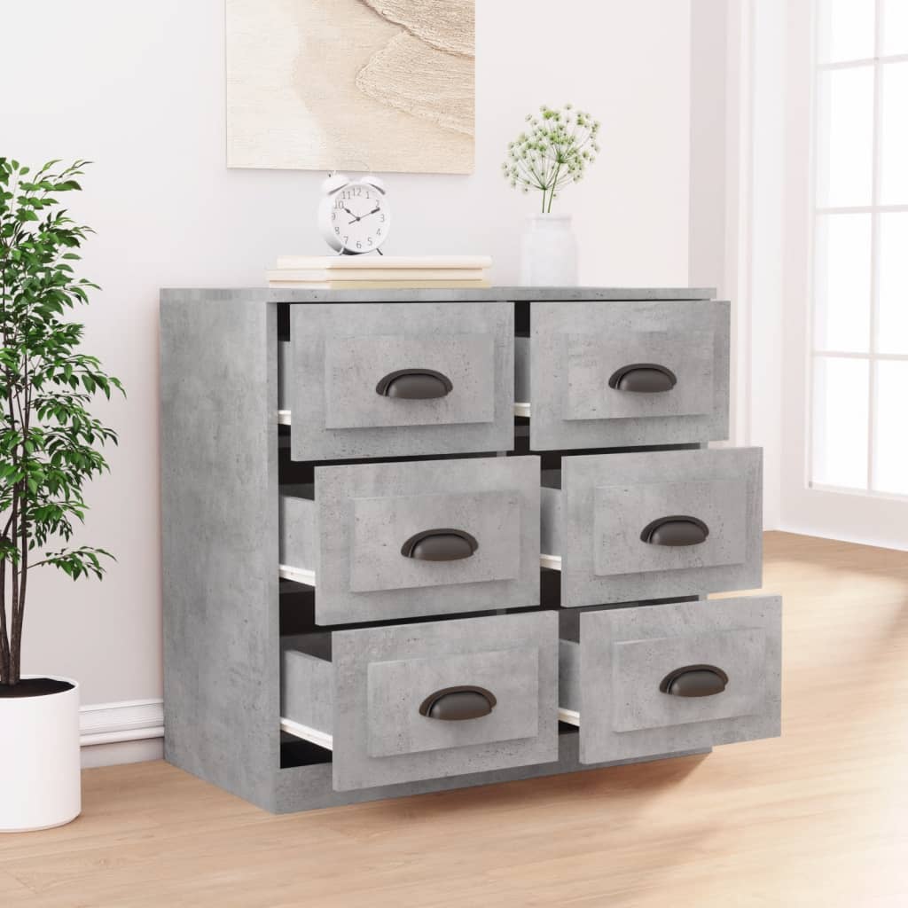 Credenza Grigio Cemento 70x35,5x67,5 cm in Legno Multistrato