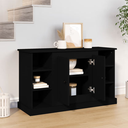 Credenza Nera 100x35,5x60 cm in Legno Multistrato