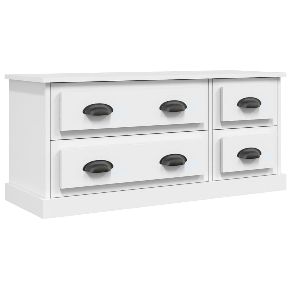 Mobile Porta TV Bianco 100x35,5x45 cm in Legno Multistrato