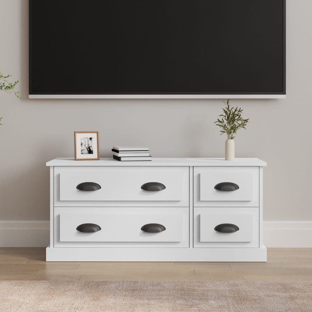 Mobile Porta TV Bianco 100x35,5x45 cm in Legno Multistrato