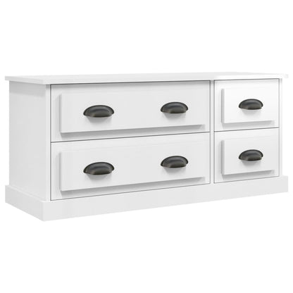 Mobile Porta TV Bianco Lucido 100x35,5x45 cm Legno Multistrato