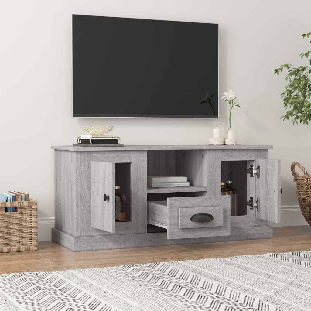 Mobile TV Grigio Sonoma 100x35,5x45 cm in Legno Multistrato