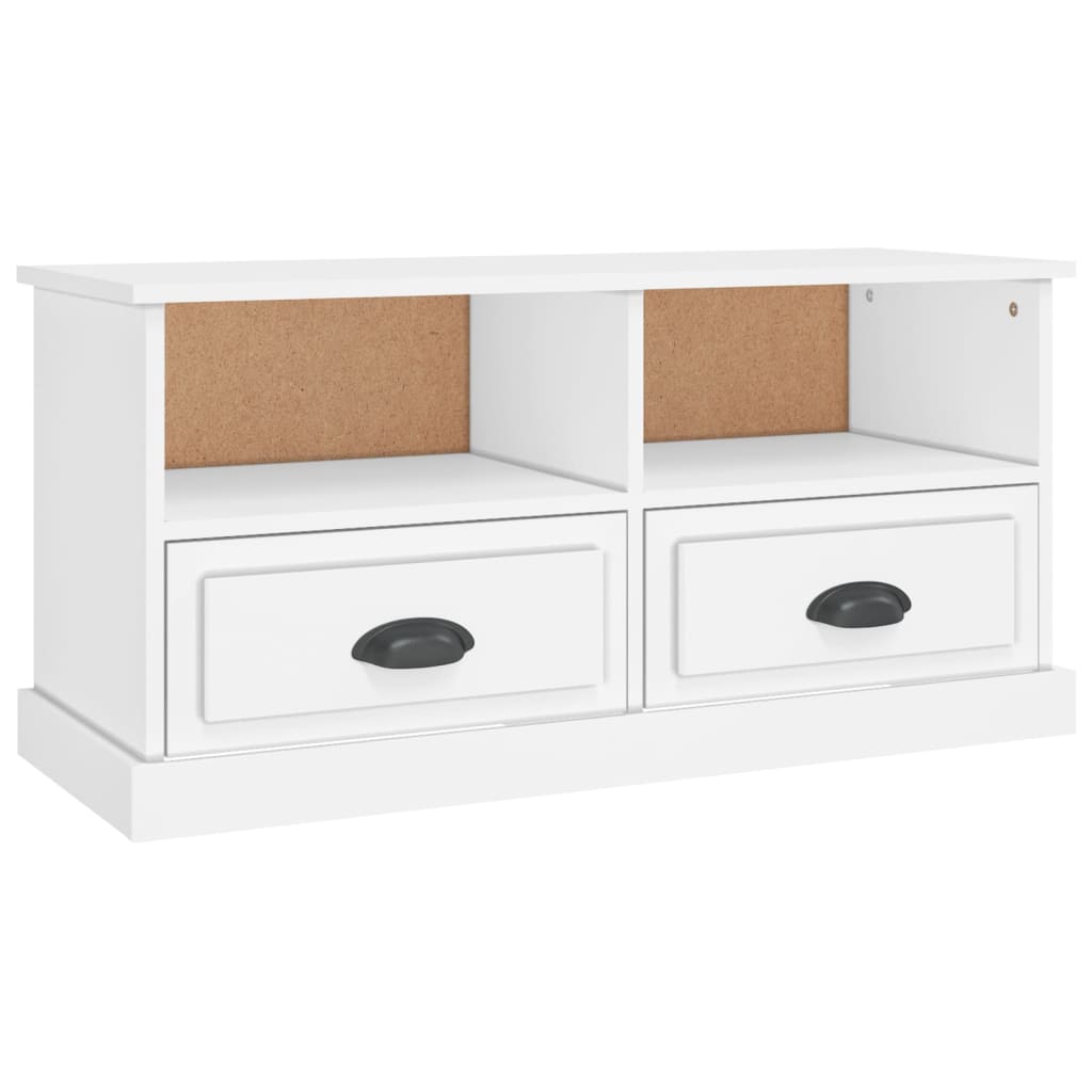 Mobile Porta TV Bianco 93x35,5x45 cm in Legno Multistrato