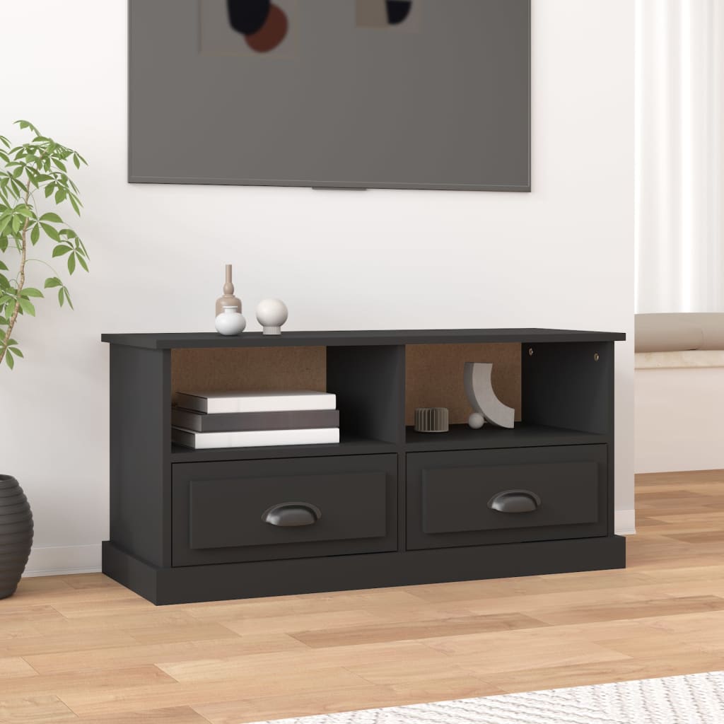 Mobile Porta TV Nero 93x35,5x45 cm in Legno Multistrato