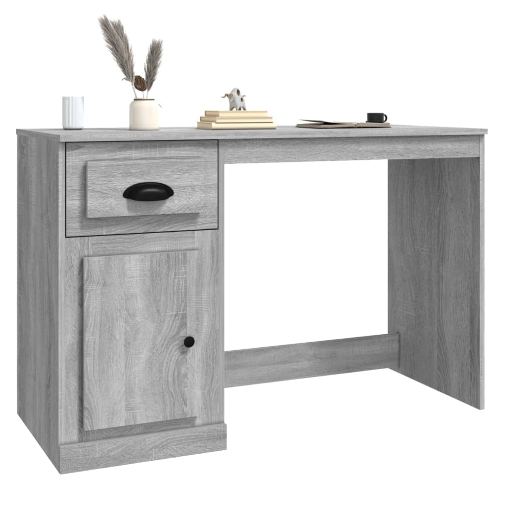 Scrivania Cassetto Grigio Sonoma 115x50x75 cm Legno Multistrato