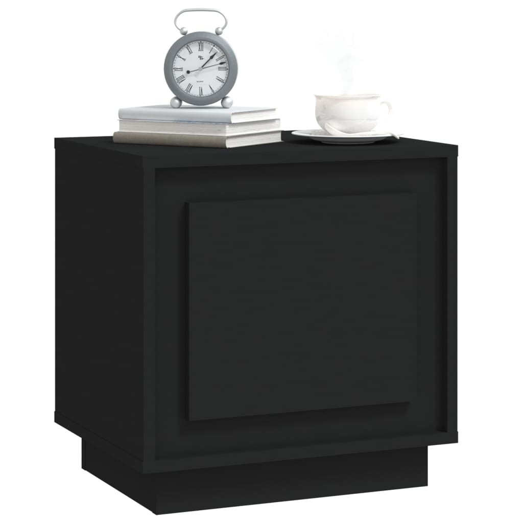 Comodini 2 pz Neri 44x35x45 cm in Legno Multistrato