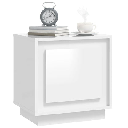 Comodini 2 pz Bianco Lucido 44x35x45 cm in Legno Multistrato