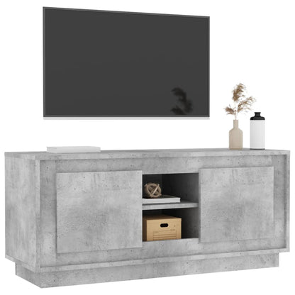 Mobile Porta TV Grigio Cemento 102x35x45cm in Legno Multistrato