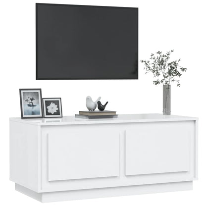 Tavolino da Salotto Bianco Lucido 102x50x44cm Legno Multistrato