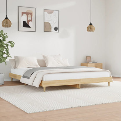 Giroletto senza Materasso Rovere Sonoma 200x200cm in Truciolato