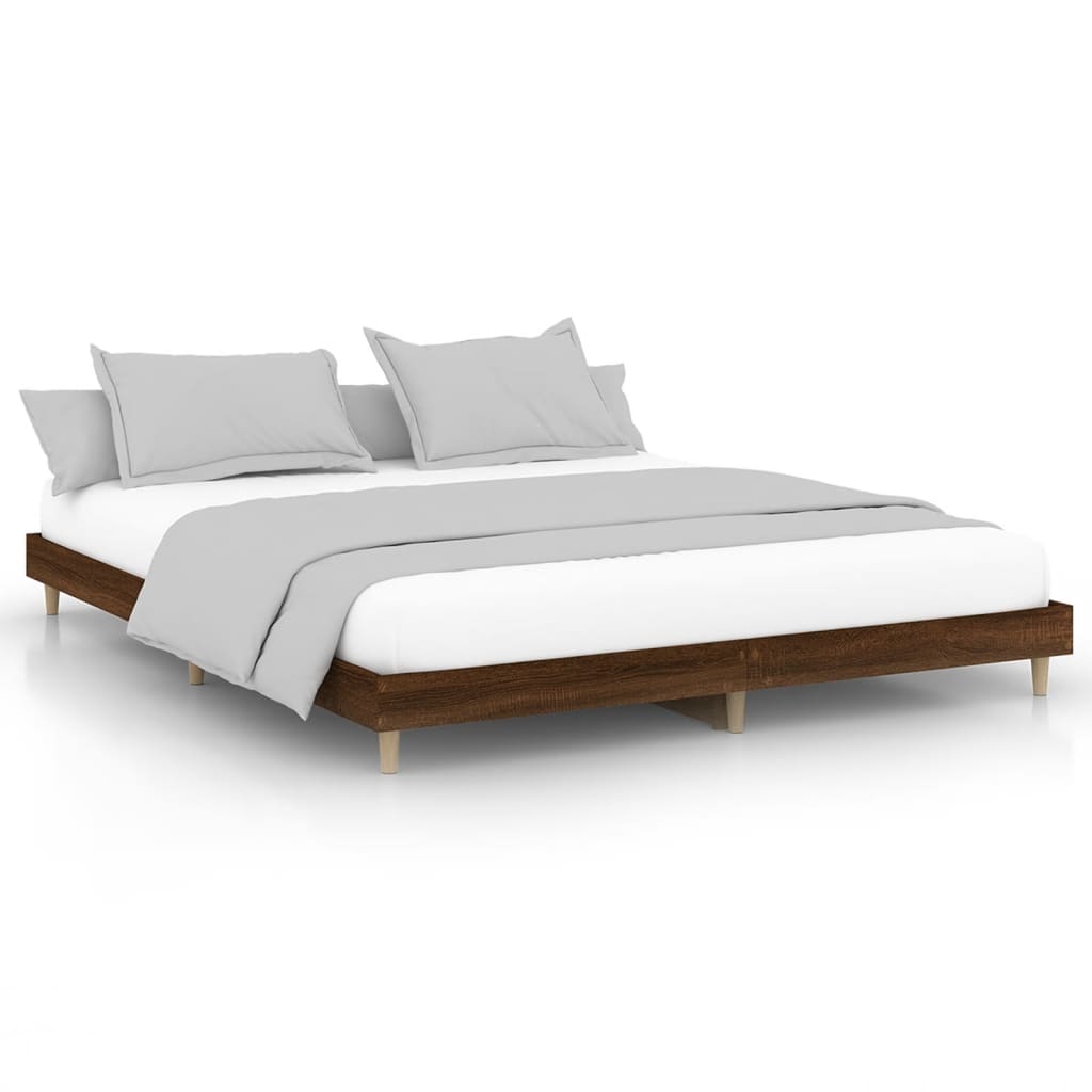Giroletto senza Materasso Rovere Marrone 200x200 cm Truciolato