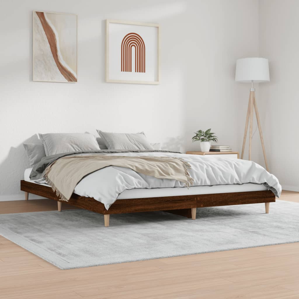 Giroletto senza Materasso Rovere Marrone 200x200 cm Truciolato