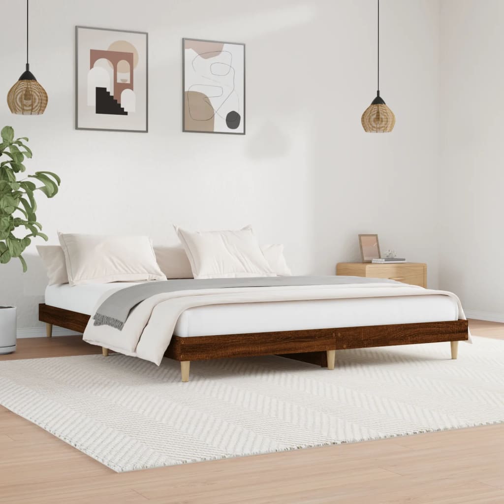 Giroletto senza Materasso Rovere Marrone 200x200 cm Truciolato