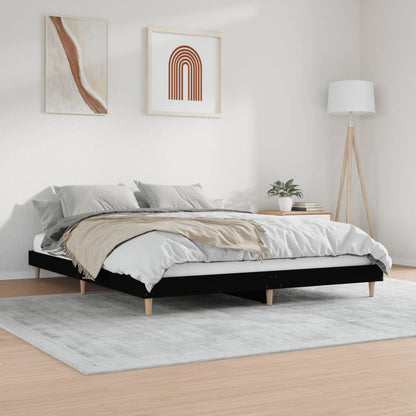 Giroletto senza Materasso Nero 180x200 cm in Legno Multistrato