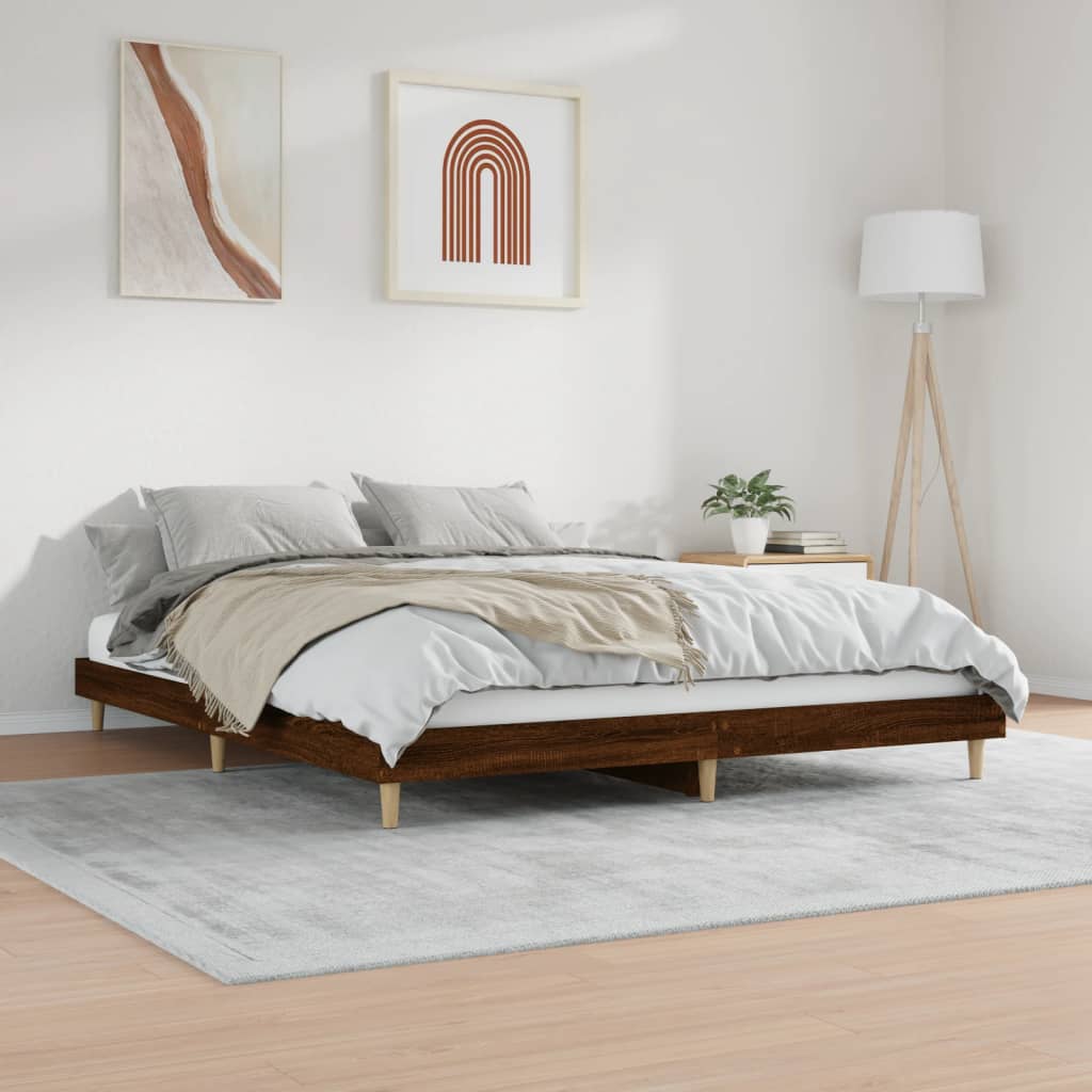 Giroletto senza Materasso Rovere Marrone 160x200 cm Truciolato