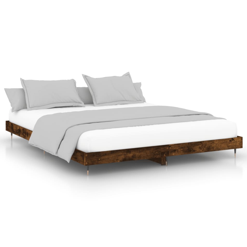 Giroletto senza Materasso Rovere Fumo 200x200 cm in Truciolato