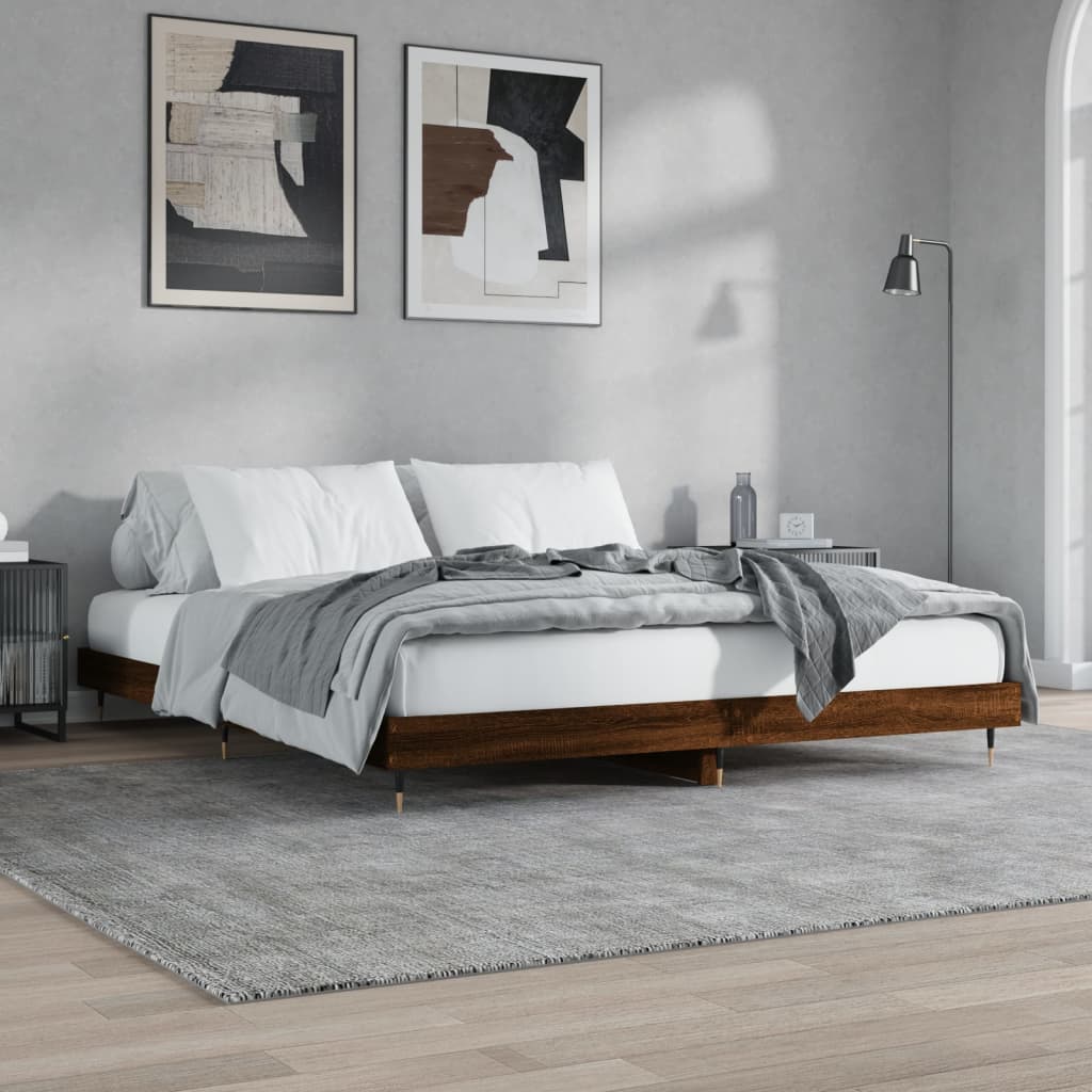 Giroletto senza Materasso Rovere Marrone 200x200 cm Truciolato