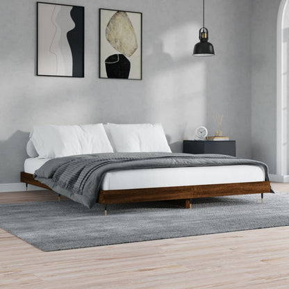 Giroletto senza Materasso Rovere Marrone 180x200 cm Truciolato