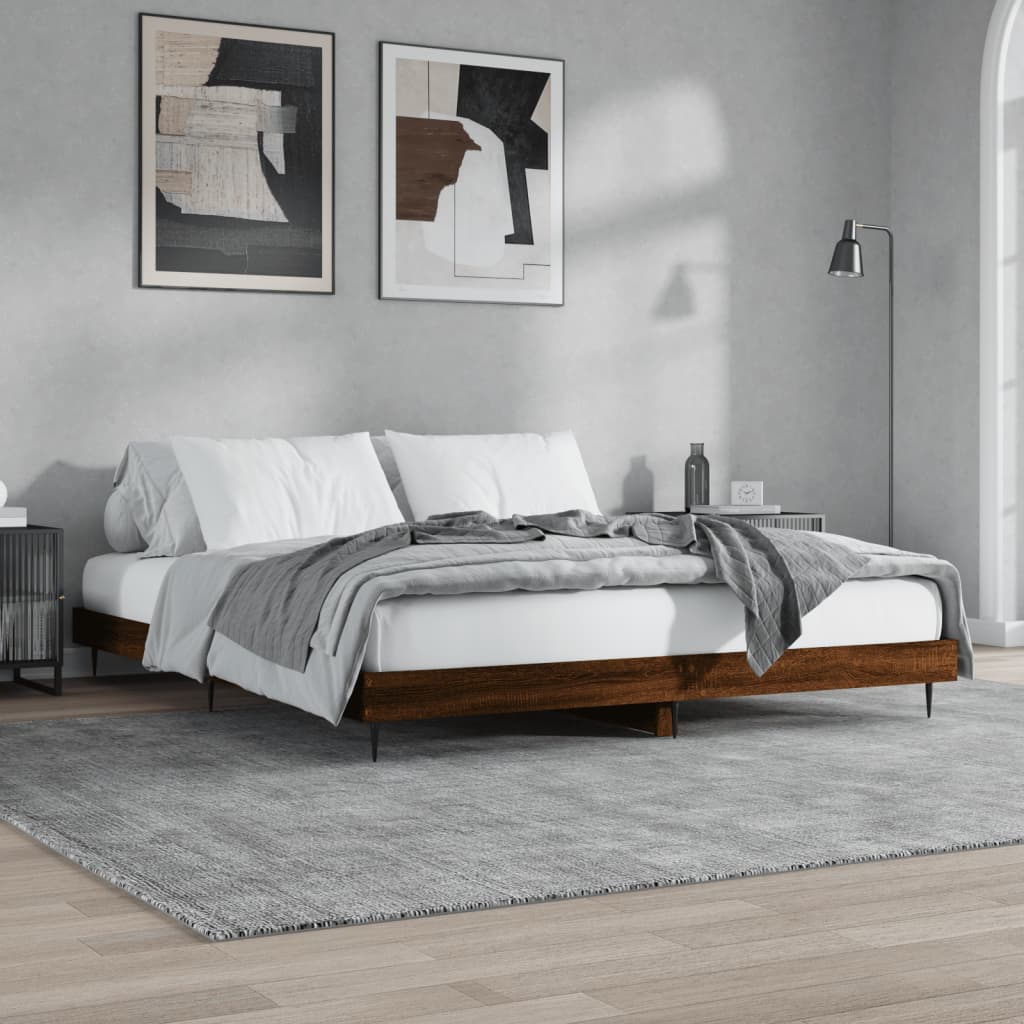 Giroletto senza Materasso Rovere Marrone 200x200 cm Truciolato