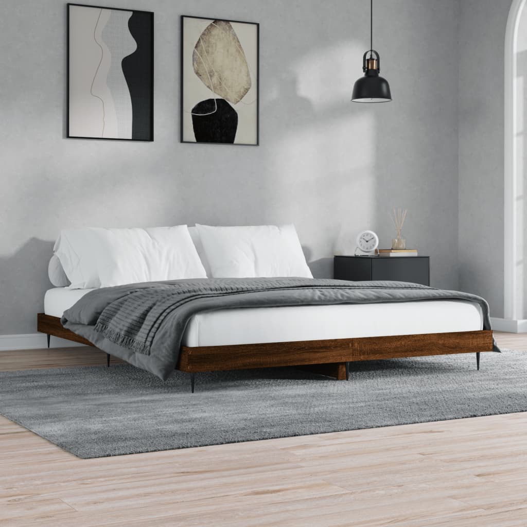 Giroletto senza Materasso Rovere Marrone 200x200 cm Truciolato