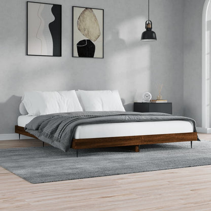Giroletto senza Materasso Rovere Marrone 200x200 cm Truciolato