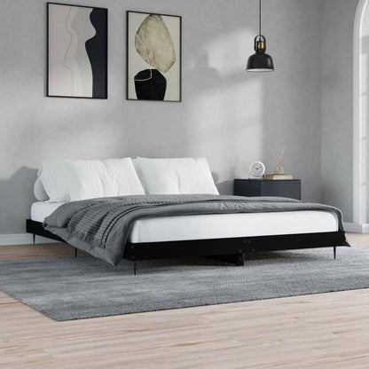 Giroletto senza Materasso Nero 180x200 cm in Legno Multistrato