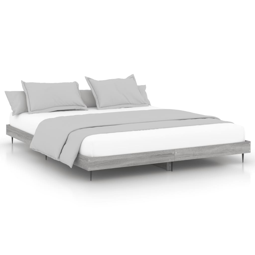 Giroletto senza Materasso Grigio Sonoma 160x200 cm Truciolato