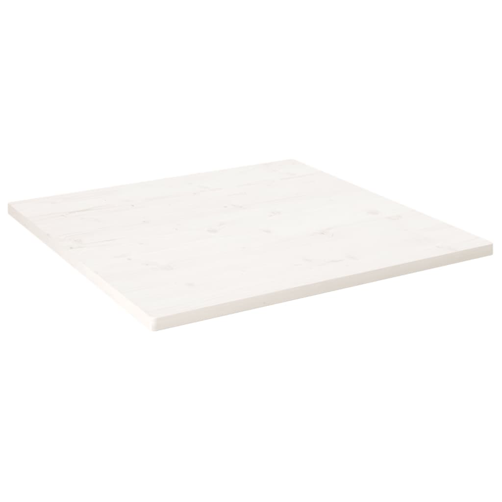 Piano Tavolo Bianco 70x70x2,5cm Legno Massello di Pino Quadrato