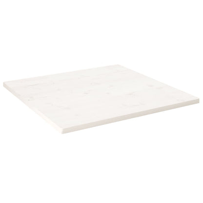 Piano Tavolo Bianco 70x70x2,5cm Legno Massello di Pino Quadrato