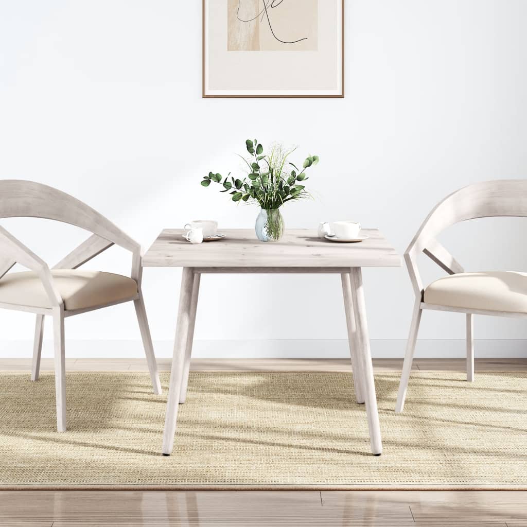 Piano Tavolo Bianco 70x70x2,5cm Legno Massello di Pino Quadrato
