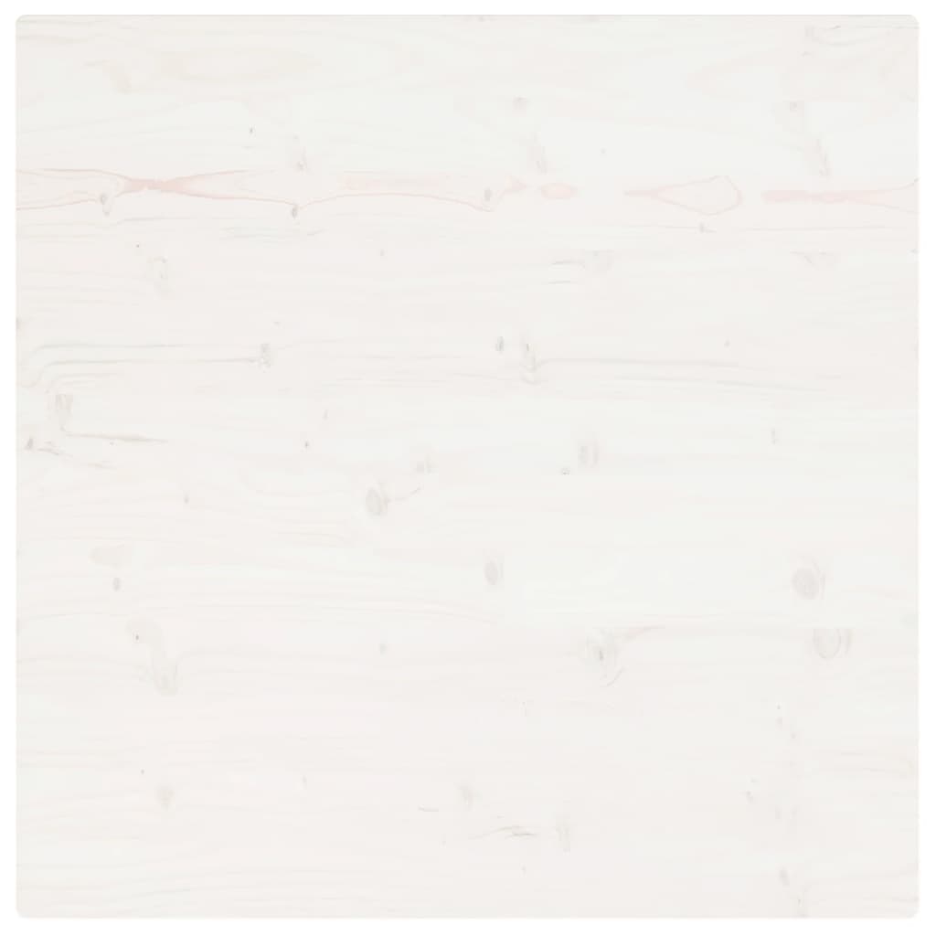 Piano Tavolo Bianco 70x70x2,5cm Legno Massello di Pino Quadrato